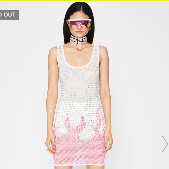 💎Dolls Kill Interstellar Inferno Flame Dress💎 - Picture 2 of 3